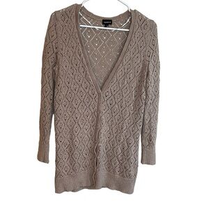 Torrid Tan Beige Taupe Long Sleeve Cardigan Button Size 00